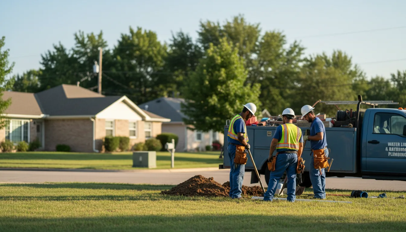 Residential water line and bathroom plumbing service in Norton, TX